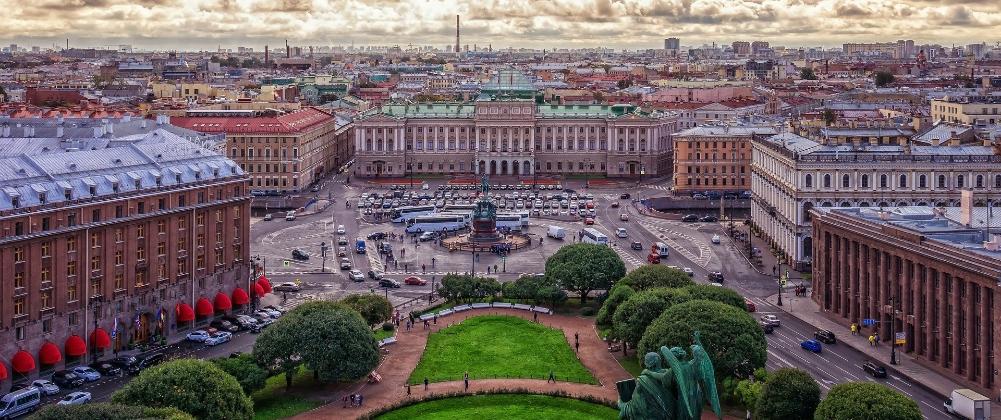 Saint Petersburg. City view from the colonnade of St. Issak's cathedral.